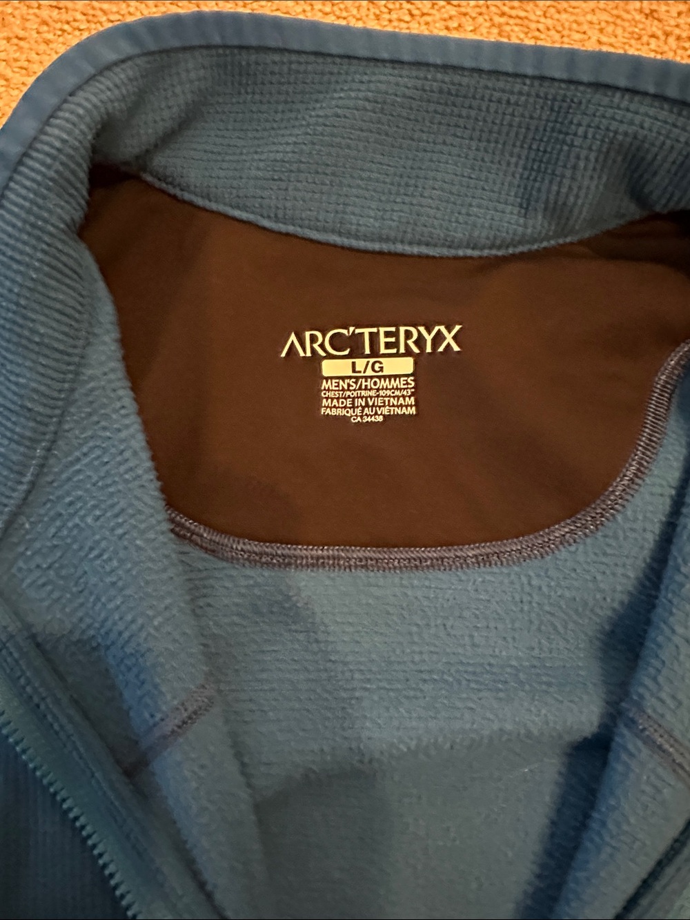 Arc'teryx Men's Large Waffle Grid Fleece Jacket - Blue - Picture 5 of 6